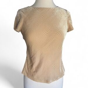 Talbots Beige Swirl Pattern Short Sleeve Top‎